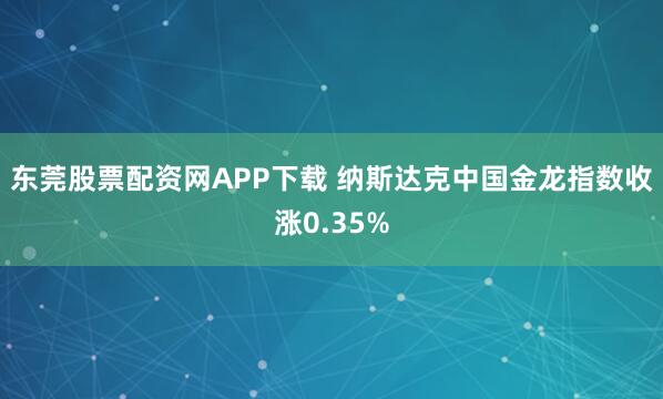 东莞股票配资网APP下载 纳斯达克中国金龙指数收涨0.35%